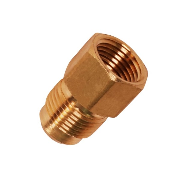 Everflow 1/2" Flare x 3/8" FIP Reducing Adapter Pipe Fitting; Brass F46R-1238 - main